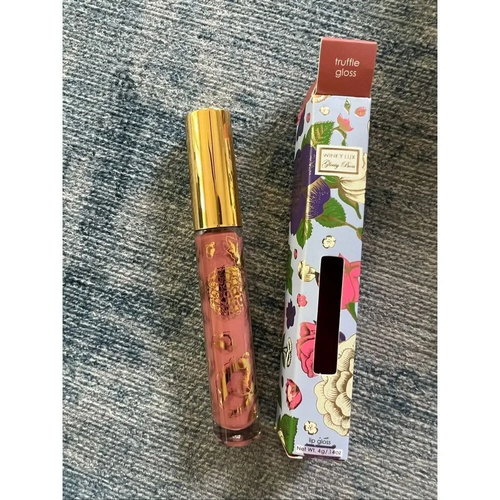 Winky Lux Rose Gold Travel Bag Brow Pencil Lip Gloss Lipstick Cleanser